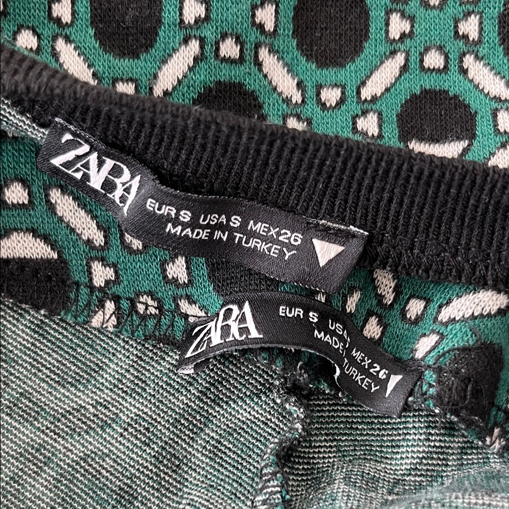Zara Jacquard Geometric Print 70s Trousers Set Knit Top Outfit - Picture 11 of 11